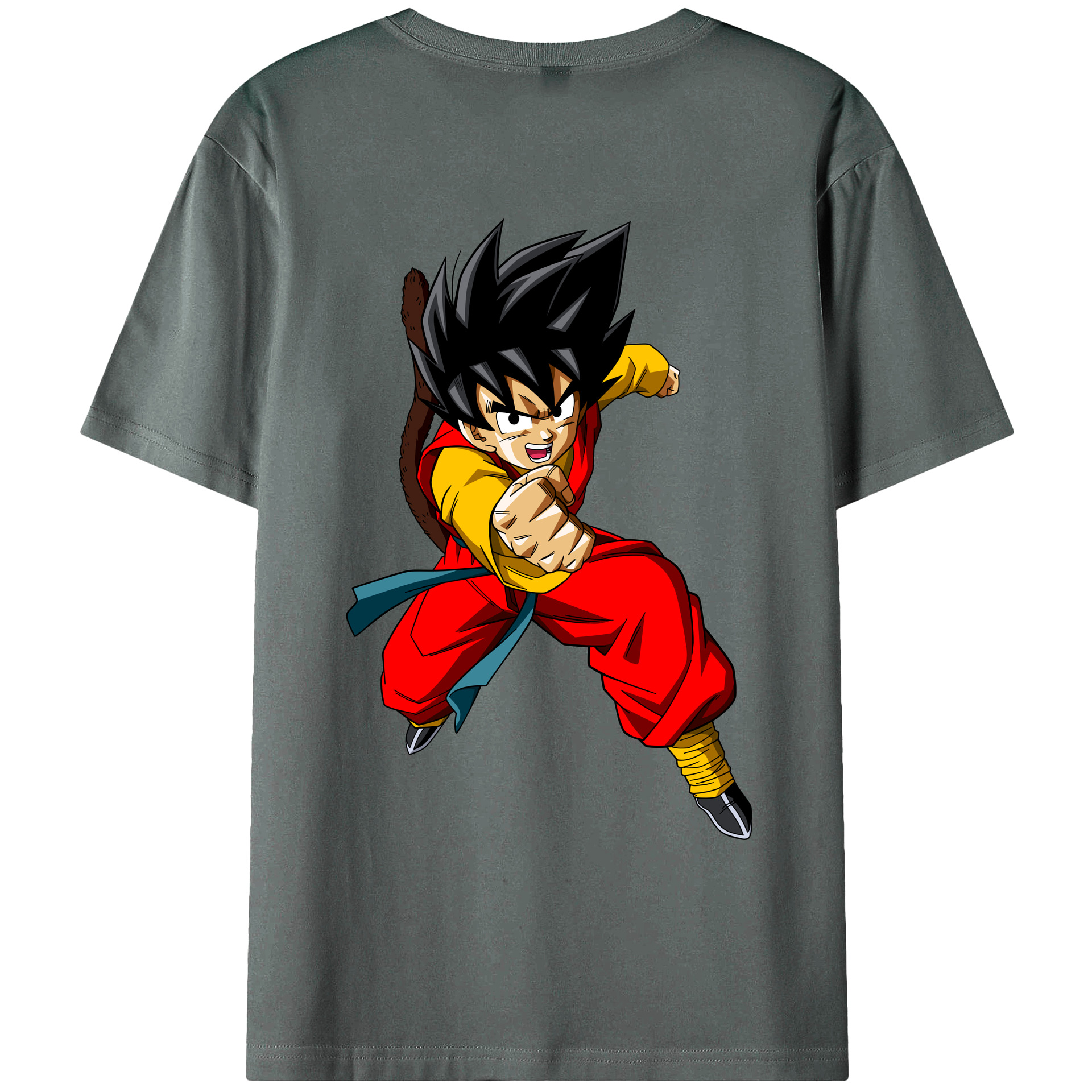 （画像用） ドラゴンボール 孫悟空（そん ごくう）Son Goku カカロット DRAGON BALL Kakarotto 綿100％ メンズ半袖Tシャツ（バックプリント） 通気性